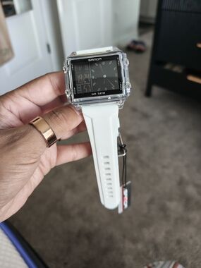 White Clear Case Digital-Analog Sports Watch